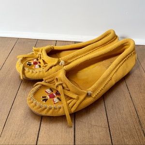 Minnetonka Golden Thunderbird Beaded Moccasins 9